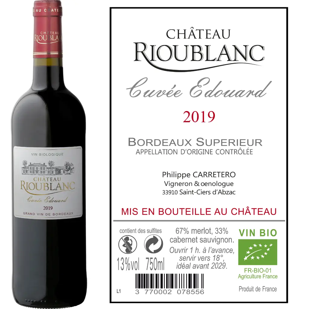 Bordeaux Rouge 2019 Bio