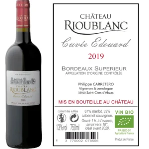 Bordeaux Supérieur Rouge 2019 Bio